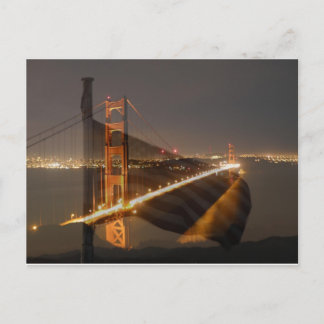 Golden Gate Bridge & USA Flag Briefkaart