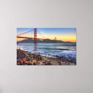 Golden Gate Bridge vanaf de baai van San Francisco Canvas Afdruk