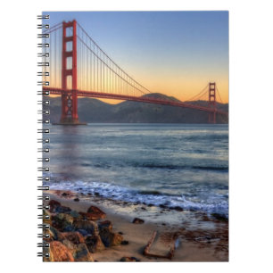 Golden Gate Bridge vanaf de baai van San Francisco Notitieboek