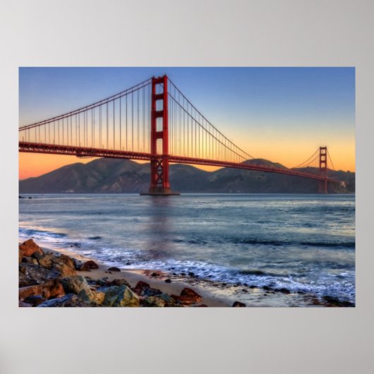 Golden Gate Bridge vanaf de baai van San Francisco Poster (Voorkant)