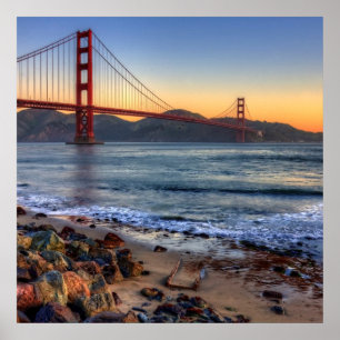 Golden Gate Bridge vanaf de baai van San Francisco Poster