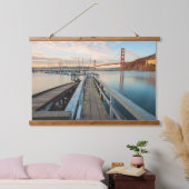 Golden Gate Bridge vanaf de houten pier Hangend Wandkleed (Slaapkamer)