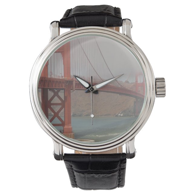 Golden Gate Bridge Water Natuur City Destiny Horloge (Voorkant)