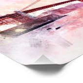 Golden Gate Bridge waterverf in San Francisco Foto Afdruk (Hoek)