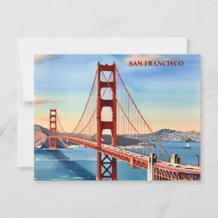 Golden Gate Bridge Waterverf San Francisco Briefkaart