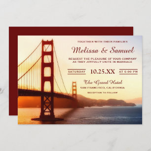 Golden Gate Bridge Wedding-uitnodiging Kaart