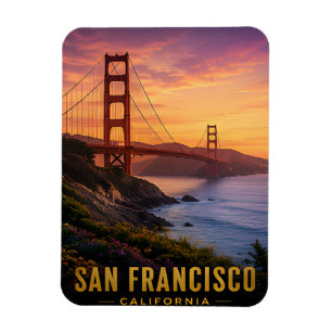 Golden Gate Bridge Zonsondergang San Francisco Cal Magneet