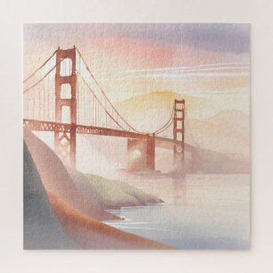 Golden Gate Bridge   Zonsopgang Mooie Aquarel Legpuzzel