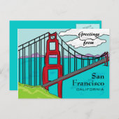 Golden Gate briefkaart van San Francisco (Voorkant / Achterkant)