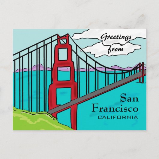 Golden Gate briefkaart van San Francisco (Voorkant)