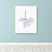 Golden Gate Canvas Afdruk (Insitu (Houten vloer))