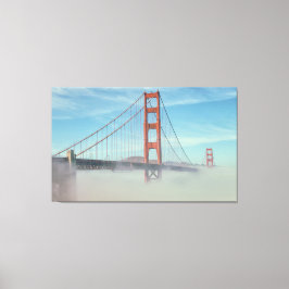 Golden Gate en mist Canvas Afdruk