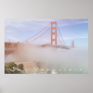 Golden Gate en mist Poster