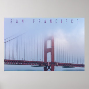 Golden Gate in de mist Poster