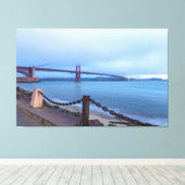 Golden Gate onder mist Canvas Afdruk (Insitu (Houten vloer))