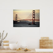 Golden Gate op zonsondergang Poster (Keuken)