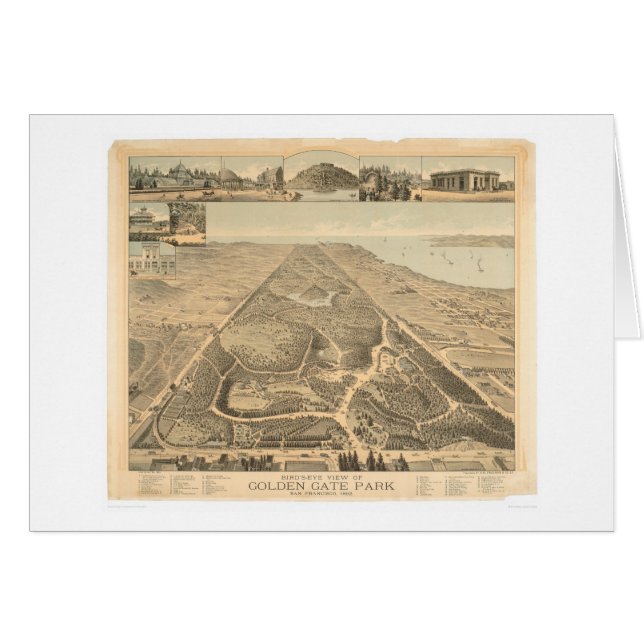 Golden Gate Park Panoramic Map 1892 (0644A) (Voorkant Horizontaal)