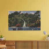 Golden Gate Park, Stow Lake, Huntington-Herfsten Canvas Afdruk (Insitu (Woonkamer))