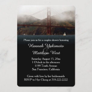 Golden Gate San Francisco Couples Shower Invite Kaart