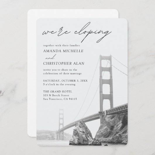 Golden Gate San Francisco Uitnodiging tot uitbreid (Voorkant / Achterkant)