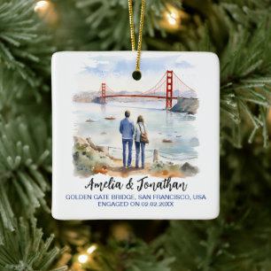 Golden Gate, San Francisco, Waterverf Reiskunst Keramisch Ornament