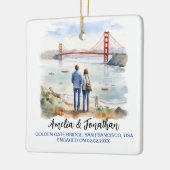 Golden Gate, San Francisco, Waterverf Reiskunst Keramisch Ornament (Links)