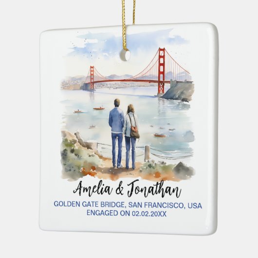 Golden Gate, San Francisco, Waterverf Reiskunst Keramisch Ornament (Links)