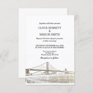 Golden Gate San Francisco Wedding Invitation Kaart