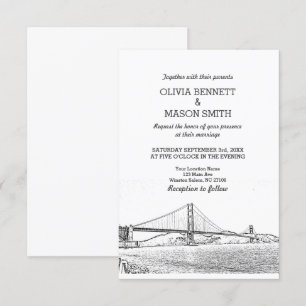 Golden Gate San Francisco Wedding Invitation Kaart