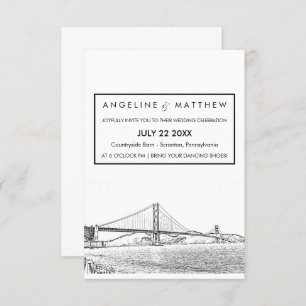Golden Gate San Francisco Wedding Invitation Kaart