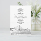 Golden Gate San Francisco Wedding Invitation Kaart (Staand voorkant)