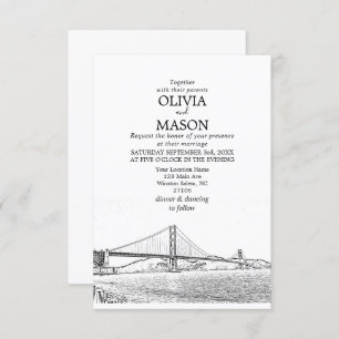 Golden Gate San Francisco Wedding Invitation Kaart