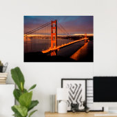 Golden Gate Sunrise Poster (Thuiskantoor)
