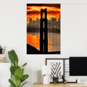 Golden Gate Tower Sunrise Poster (Thuiskantoor)