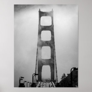 Golden Gate verkeer gehuld in mist - San Francisco Poster