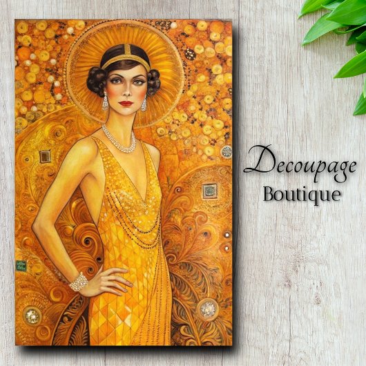 Golden Gatsby Art Deco Splendor Decoupage Tissuepapier