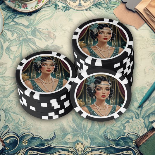 Golden Gatsby Glamour Poker Chips