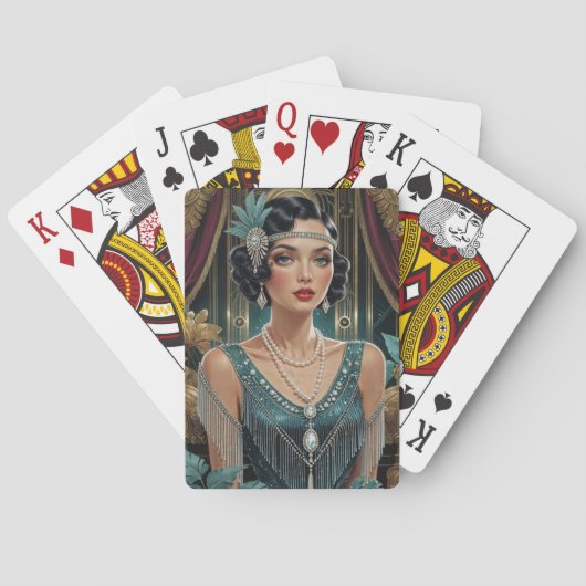 Golden Gatsby Glamour Pokerkaarten (Achterkant)