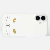 Golden Gaze: Minimalist Cat Face Glow Hoesje (Achterkant (horizontaal))