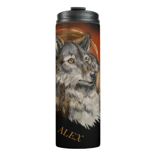 Golden Gaze Wolf Thermosbeker