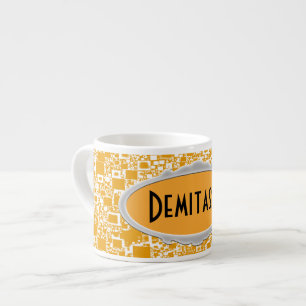 Golden Geel en White Tile Design Espresso Kop
