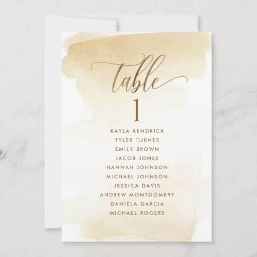 Golden Geel, Zitplankaarten met gastnamen (Voorkant)