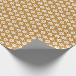 Golden gele geometrische sterren Minimale kerstdag Cadeaupapier
