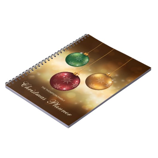 Golden gele kerstblazen met aangepaste tekst N Notitieboek (Linkerzijde)