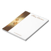 Golden gele kerstblazen met aangepaste tekst notitieblok (Gedraaid)