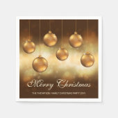 Golden gele kerstblazen met aangepaste tekst servet (Voorkant)