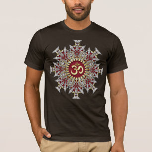 Golden GeoGems Mandala Om teken Shirt