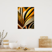 Golden Geometric Abstracte kunst Poster (Keuken)
