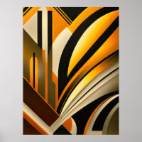 Golden Geometric Abstracte kunst