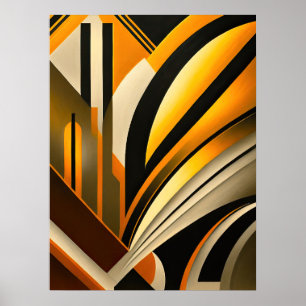 Golden Geometric Abstracte kunst Poster